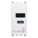 Zasilacz USB A + C 5V 2,4A, 1M