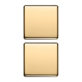 Dwa płaskie przyciski bez symboli, złoto, Flat