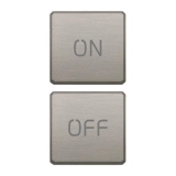 Dwa płaskie przyciski, symbole ON i OFF, nikiel, Flat