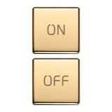 Dwa płaskie przyciski, symbole ON i OFF, złoto, Flat