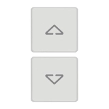 Dwa płaskie przyciski, symbole strzałek, białe, Flat