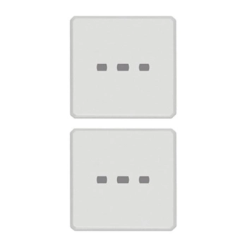 Dwa płaskie przyciski podświetlane, białe, Flat