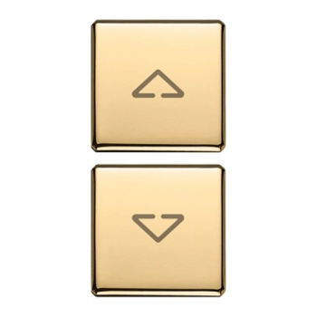 Dwa płaskie przyciski, symbole strzałek, złoto, Flat