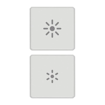 Dwa płaskie przyciski, symbole regulacji, białe, Flat