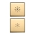 Dwa płaskie przyciski, symbole regulacji, złoto, Flat