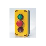 Kasetka sterownicza: przycisk zielony 1NO, grzybek bezpieczeństwa 1NC, lampka LED PQ03A