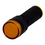 Lampka sygnalizacyjna z obudową 16mm LED żółta 230V