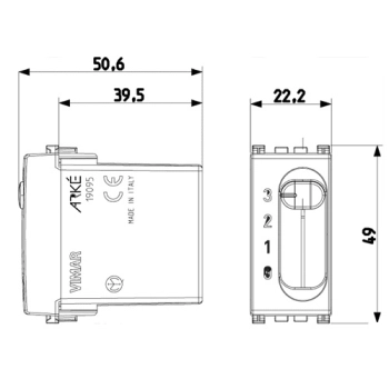 Przełącznik suwakowy 1P 6(2) A 250 V, metal