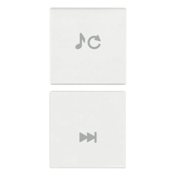 Dwa wymienne półprzyciski, symbole zmiany funkcji i zmiany ścieżki dźwiękowej, białe