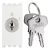 Przycisk 2P NO 16 A 250 V + klucz ujednolicony OFF, biały
