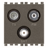 Gniazdo TV-FM-SAT bezpośrednie, 3 wyjścia, 1 dB, metal, 2M