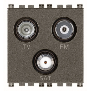 Gniazdo TV-FM-SAT bezpośrednie, 3 wyjścia, 1 dB, metal, 2M